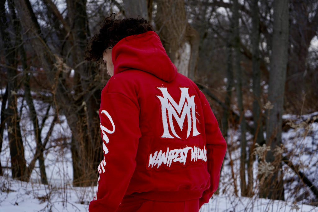 Manifest Millions® Luxury Heavyweight Set — Bloody Red Edition (Double Embroidery) | Unisex Fit