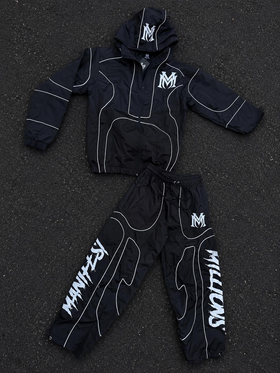 Manifest Millions® Black Reflective Windbreaker Set
