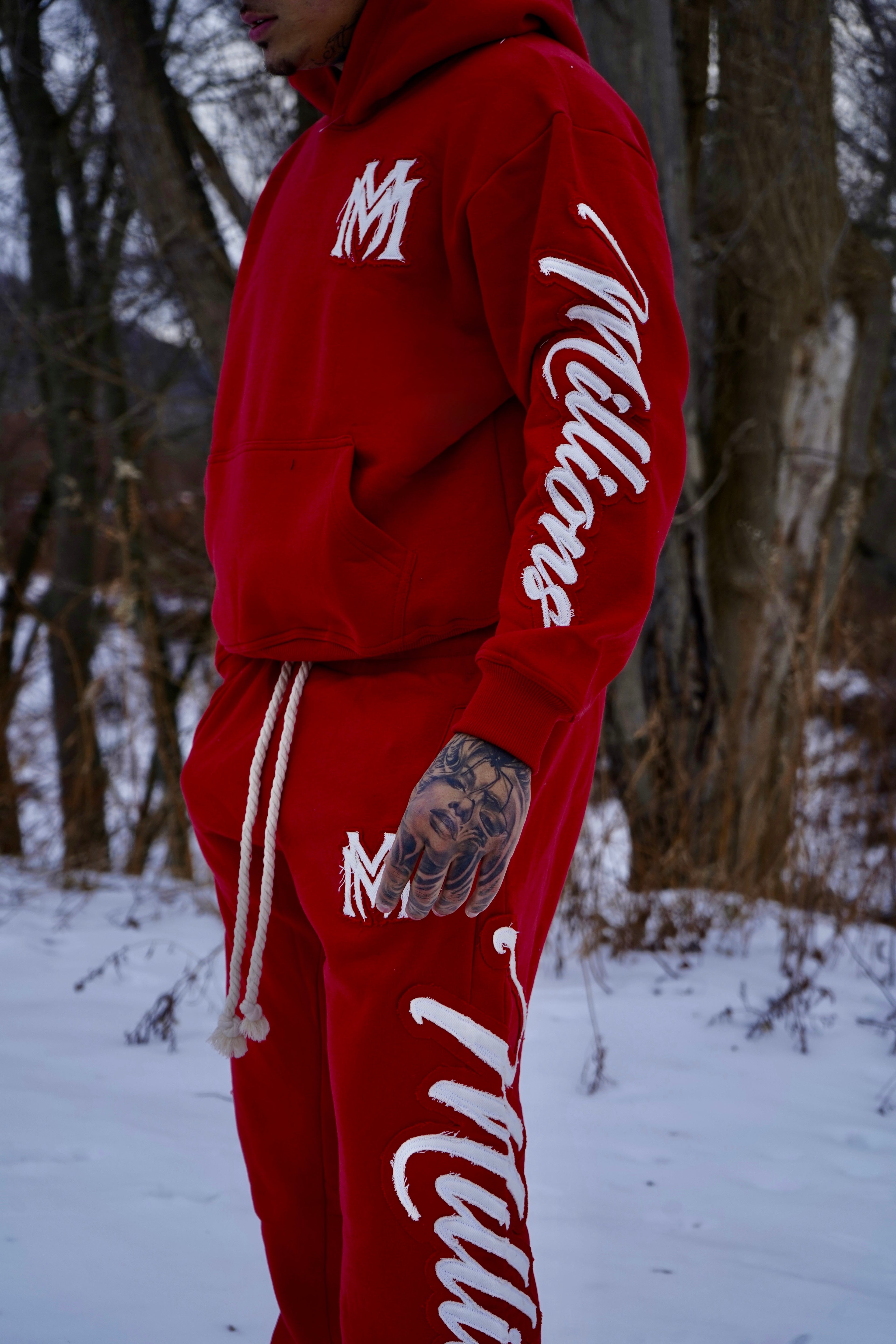 Manifest Millions® Luxury Heavyweight Set — Bloody Red Edition (Double Embroidery) | Unisex Fit