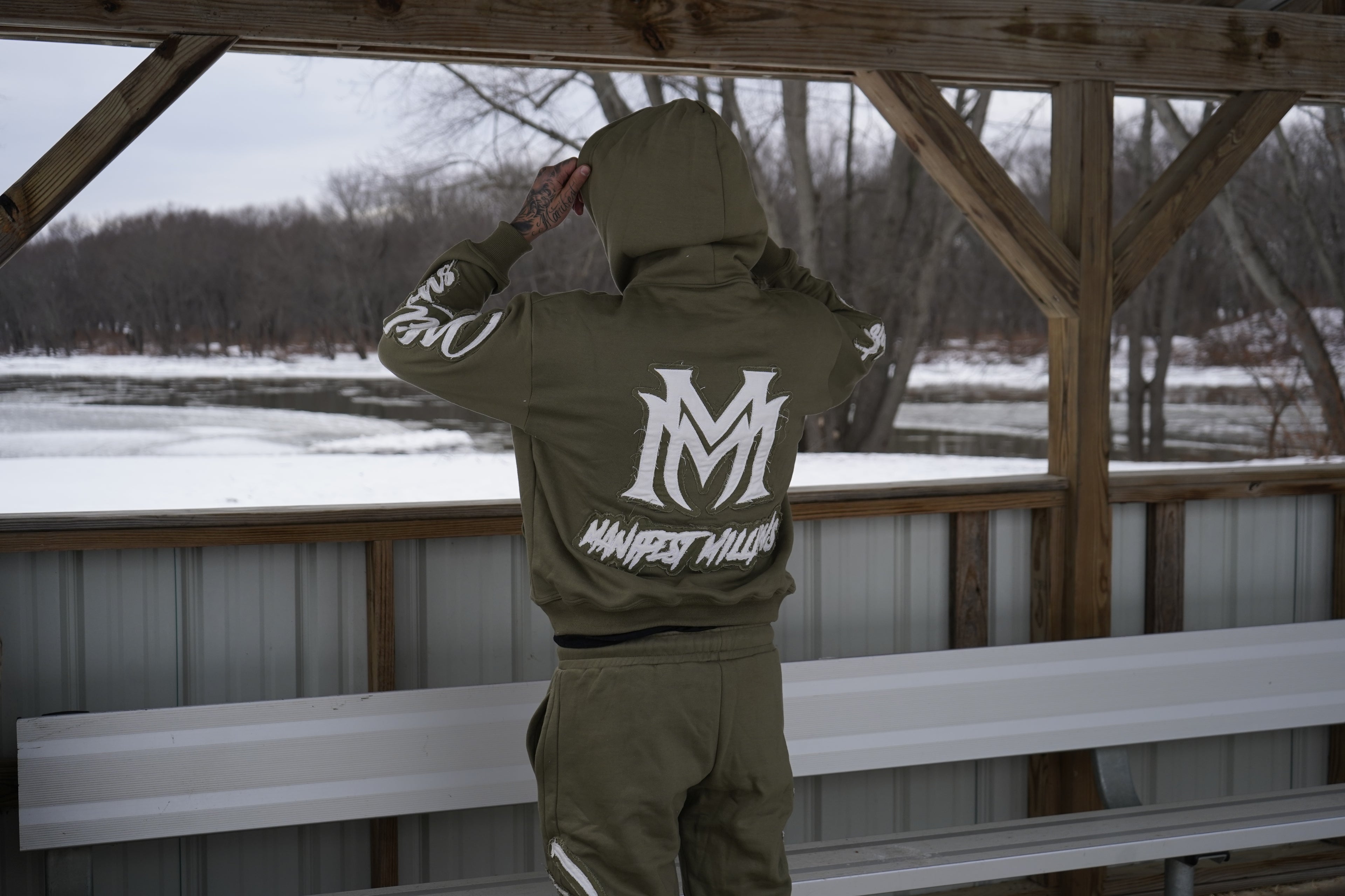 Manifest Millions® Luxury Heavyweight Set — Olive Green Edition (Double Embroidery) | Unisex Fit
