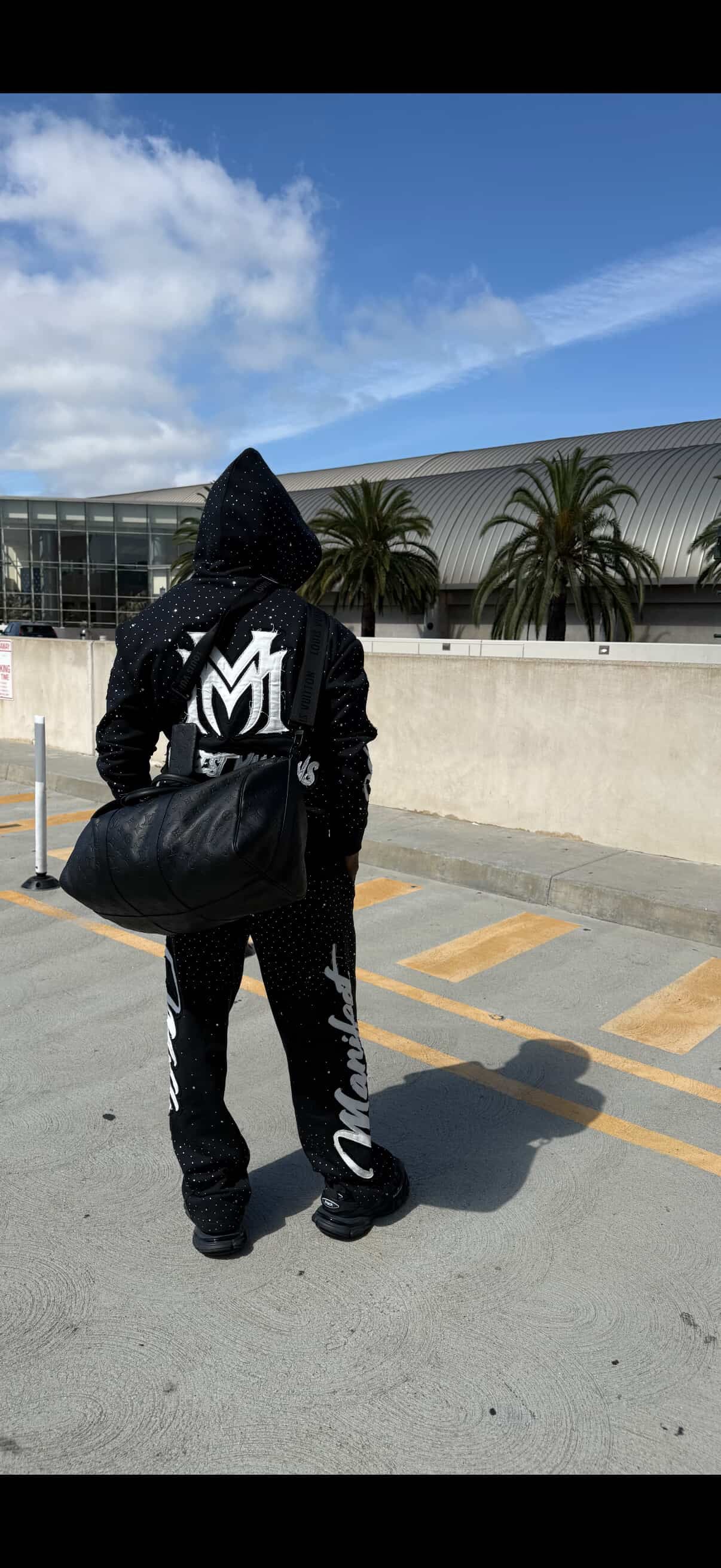 Manifest Millions® Luxury Heavyweight Set — Black Rhinestone Edition (Double Embroidery) | Unisex Fit| Zip-Up