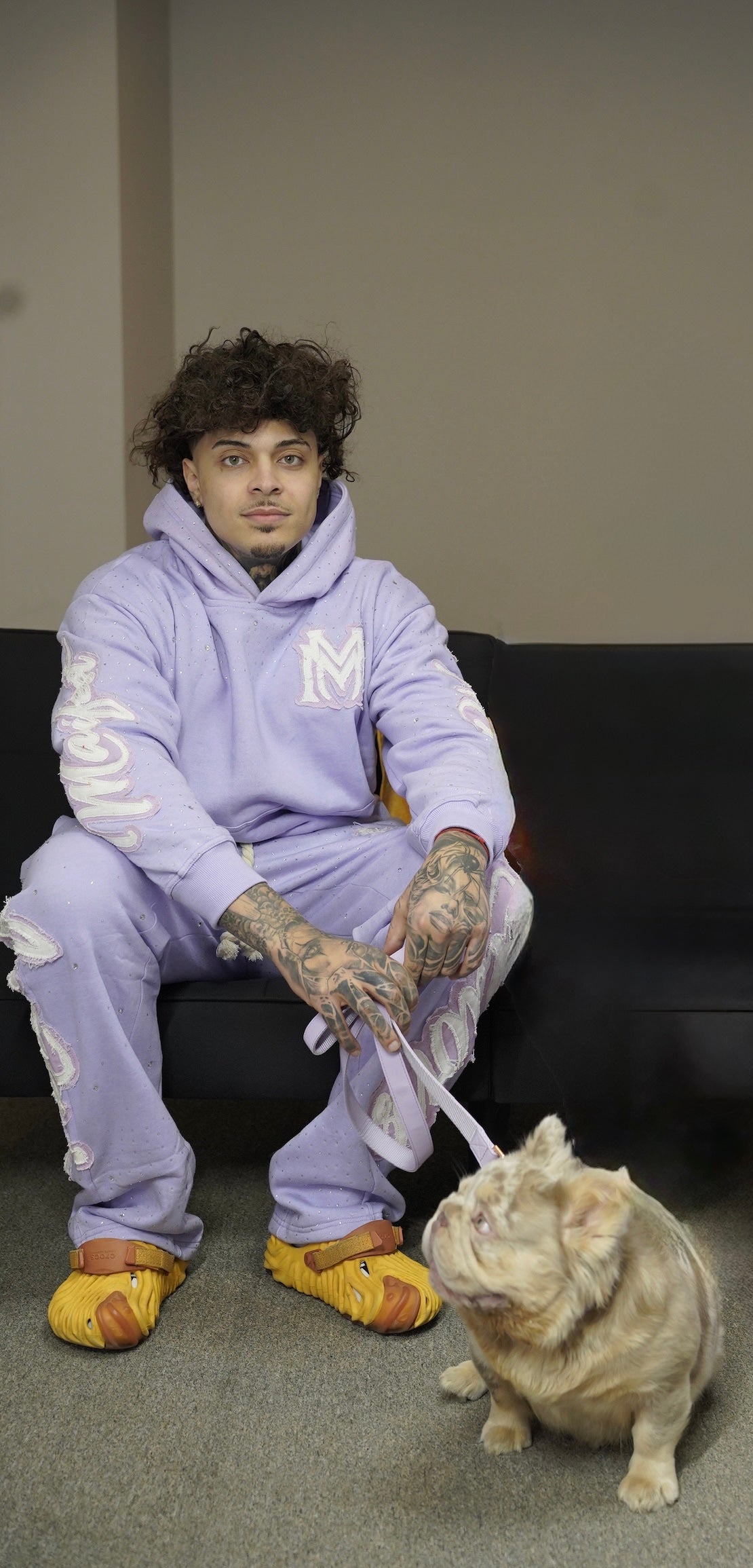 Manifest Millions® Luxury Heavyweight Pastel Purple Rhinestone 2-tone Set — (Double Embroidery) | Unisex Fit