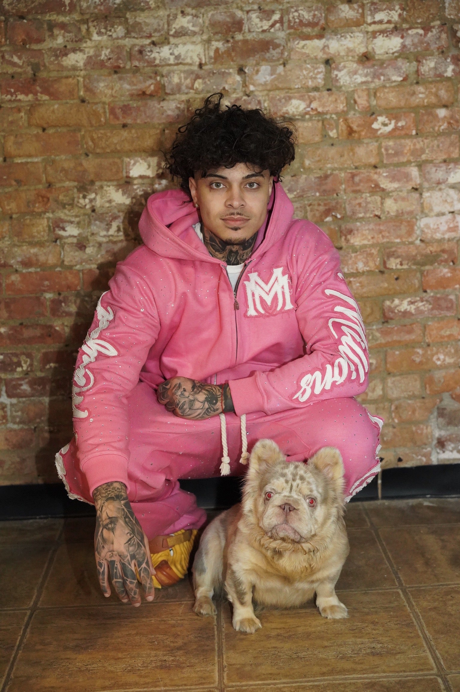 Manifest Millions® Luxury Heavyweight Set — Pink Rhinestone Edition(Double Embroidery) | Unisex Fit| Pullovers