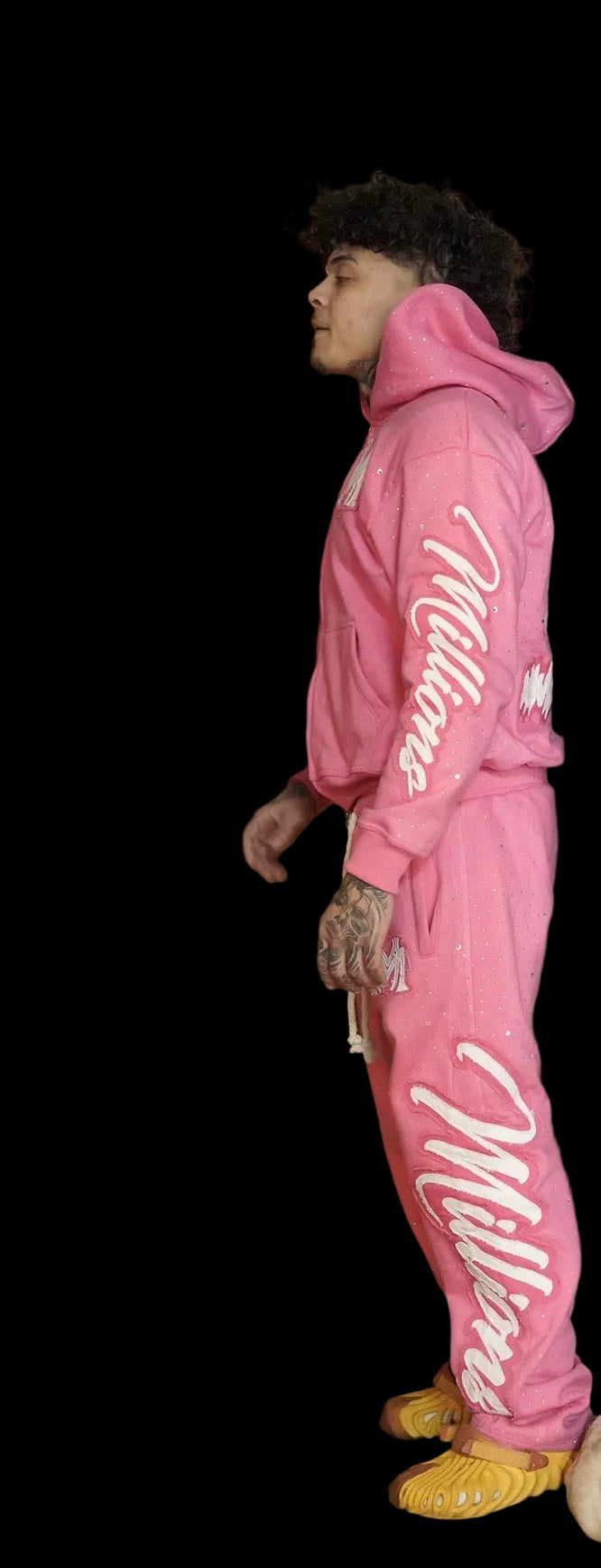 Manifest Millions® Luxury Heavyweight Set — Pink Rhinestone Edition(Double Embroidery) | Unisex Fit| Pullovers