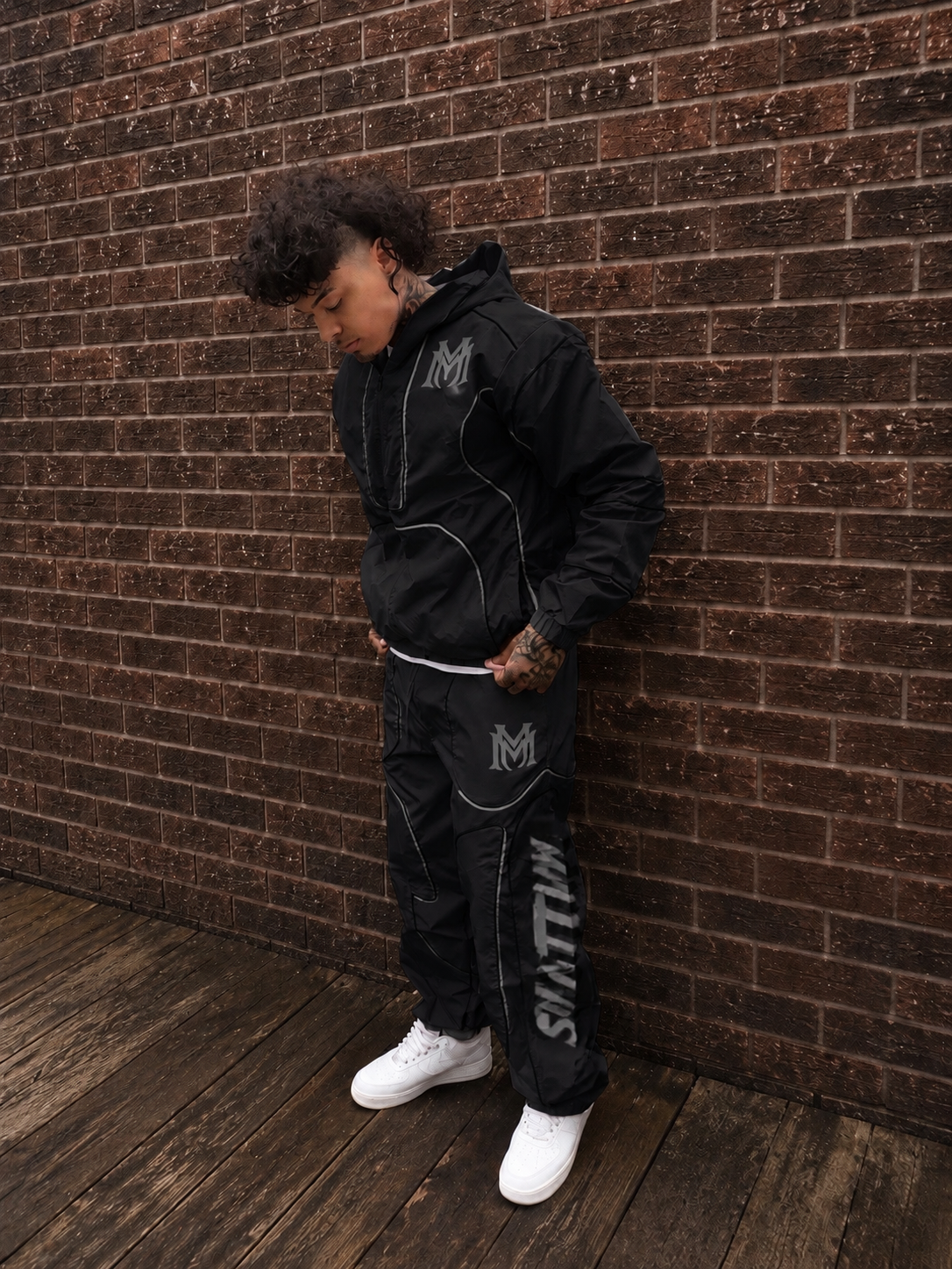 Manifest Millions® Black Reflective Windbreaker Set