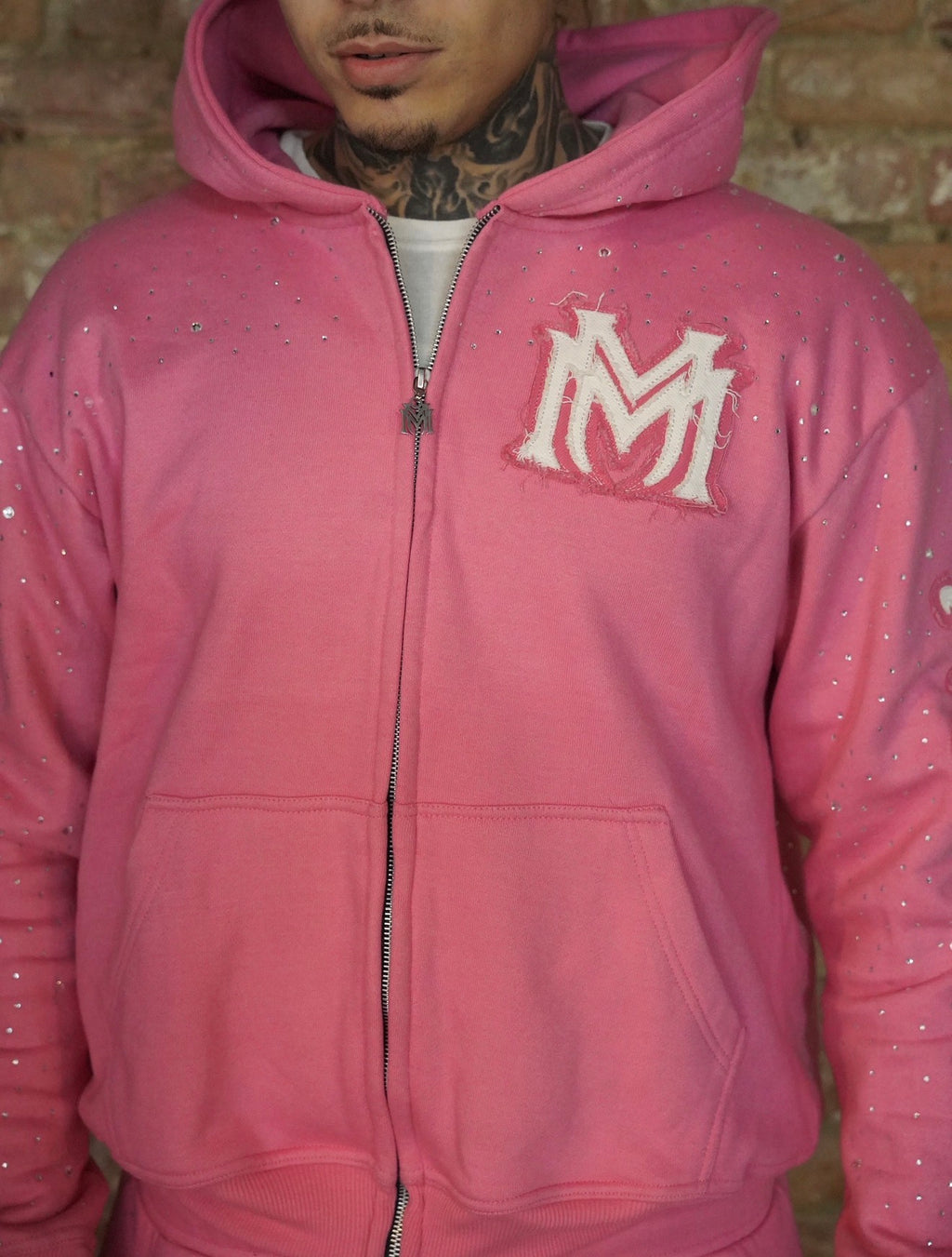Manifest Millions® Luxury Heavyweight Set — Pink Rhinestone Edition(Double Embroidery) | Unisex Fit| Pullovers