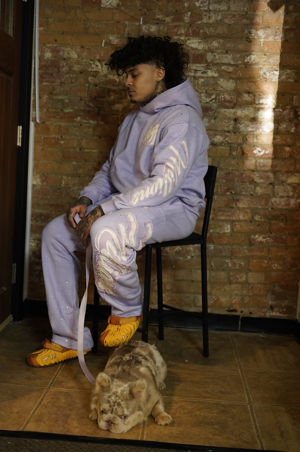 Manifest Millions® Luxury Heavyweight Pastel Purple Rhinestone 2-tone Set — (Double Embroidery) | Unisex Fit
