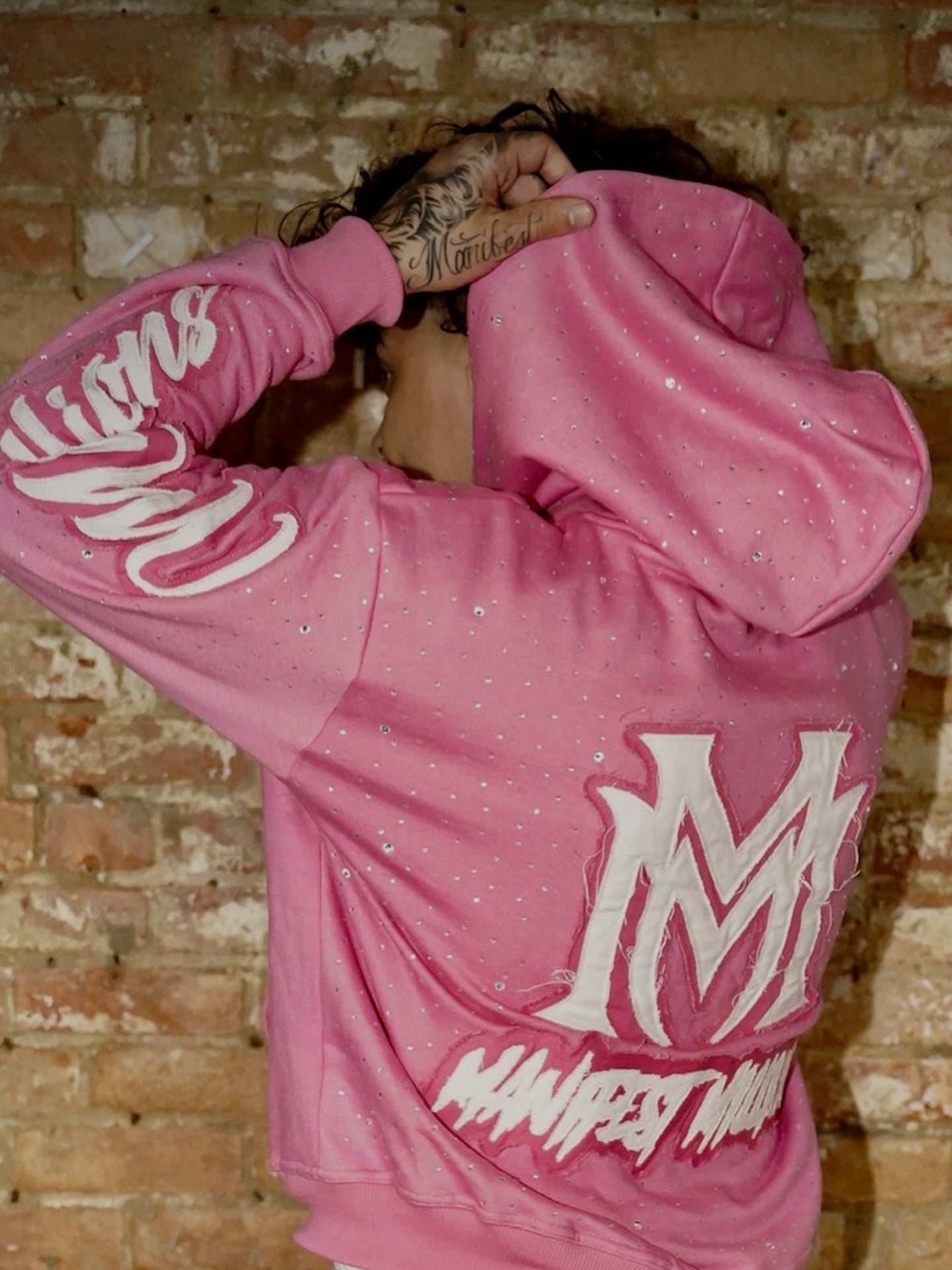 Manifest Millions® Luxury Heavyweight Set — Pink Rhinestone Edition(Double Embroidery) | Unisex Fit| Pullovers
