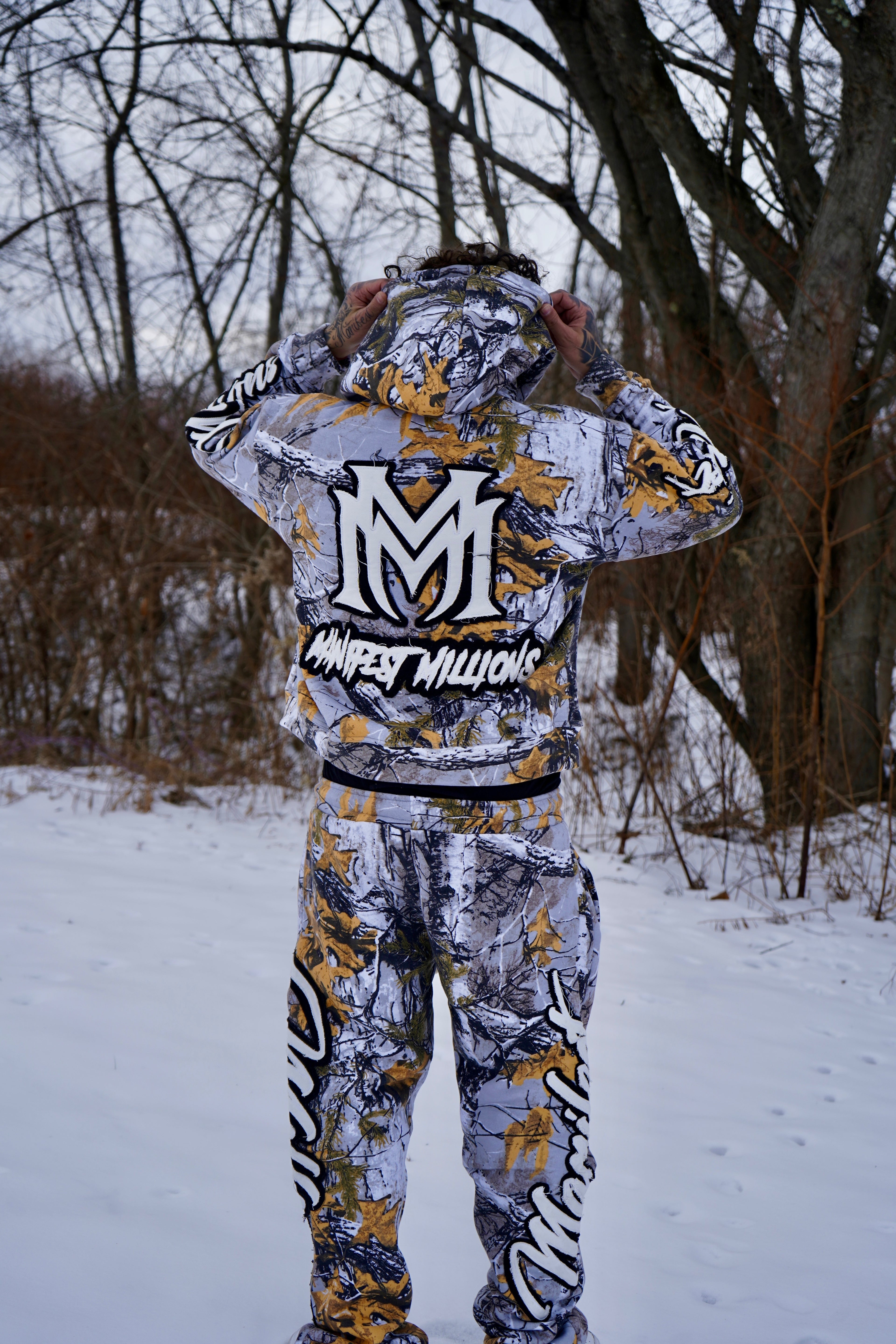 Manifest Millions® Luxury Heavyweight Set — Classic Camo Edition (Double Embroidery) | Unisex Fit| Zip-ups