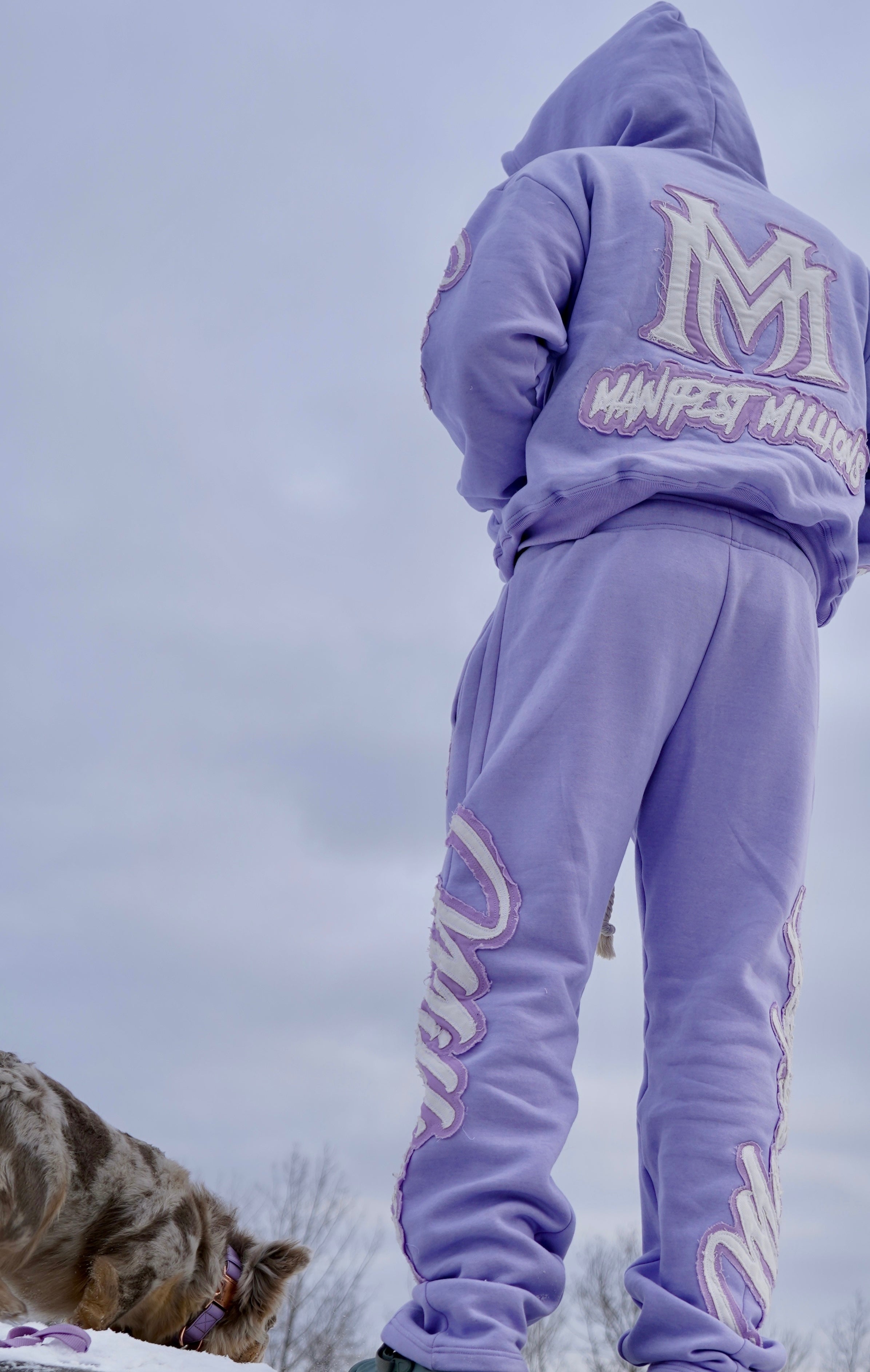 Manifest Millions® Luxury Heavyweight Pastel Purple Rhinestone 2-tone Set — (Double Embroidery) | Unisex Fit