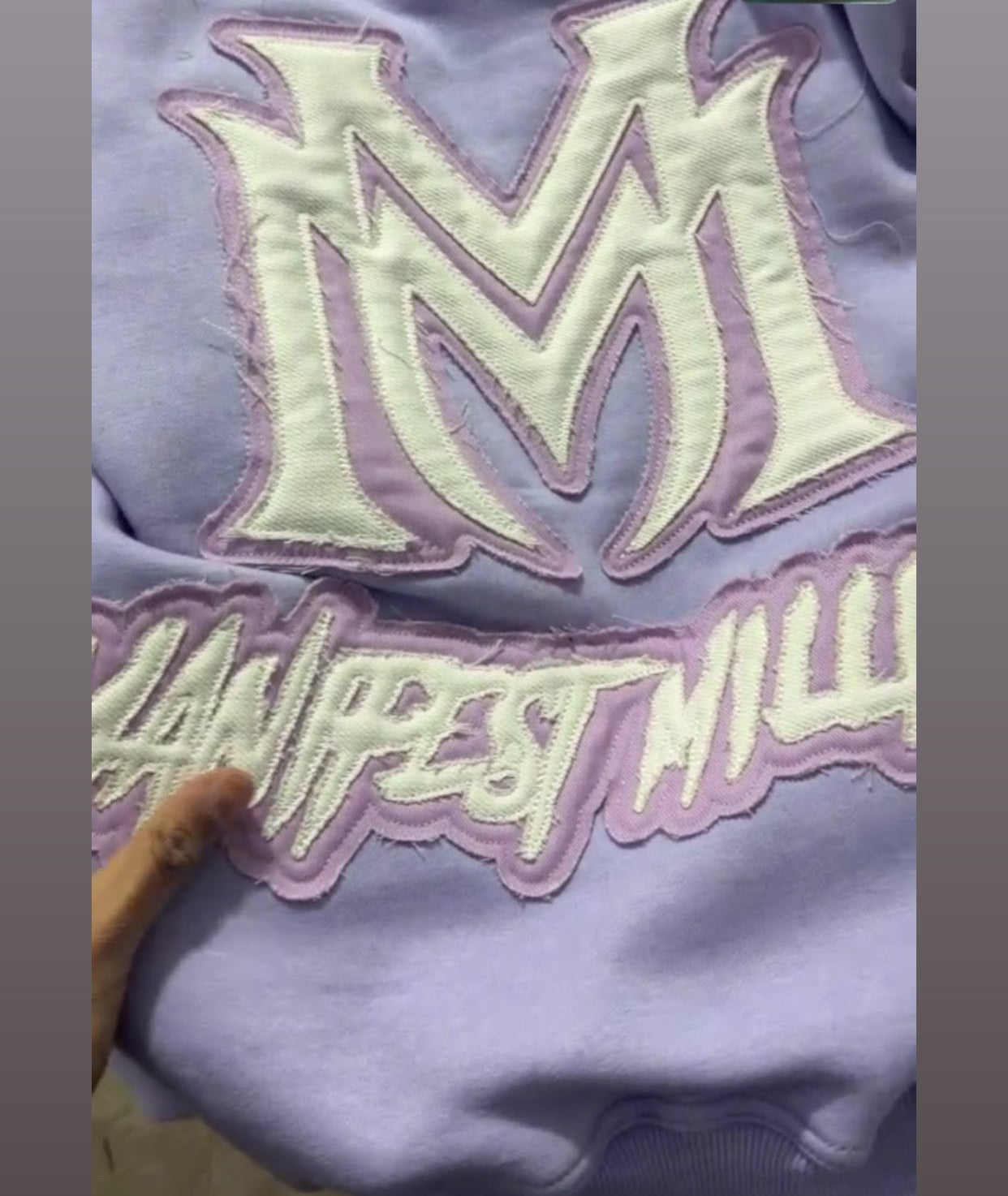 Manifest Millions® Luxury Heavyweight Pastel Purple Rhinestone 2-tone Set — (Double Embroidery) | Unisex Fit