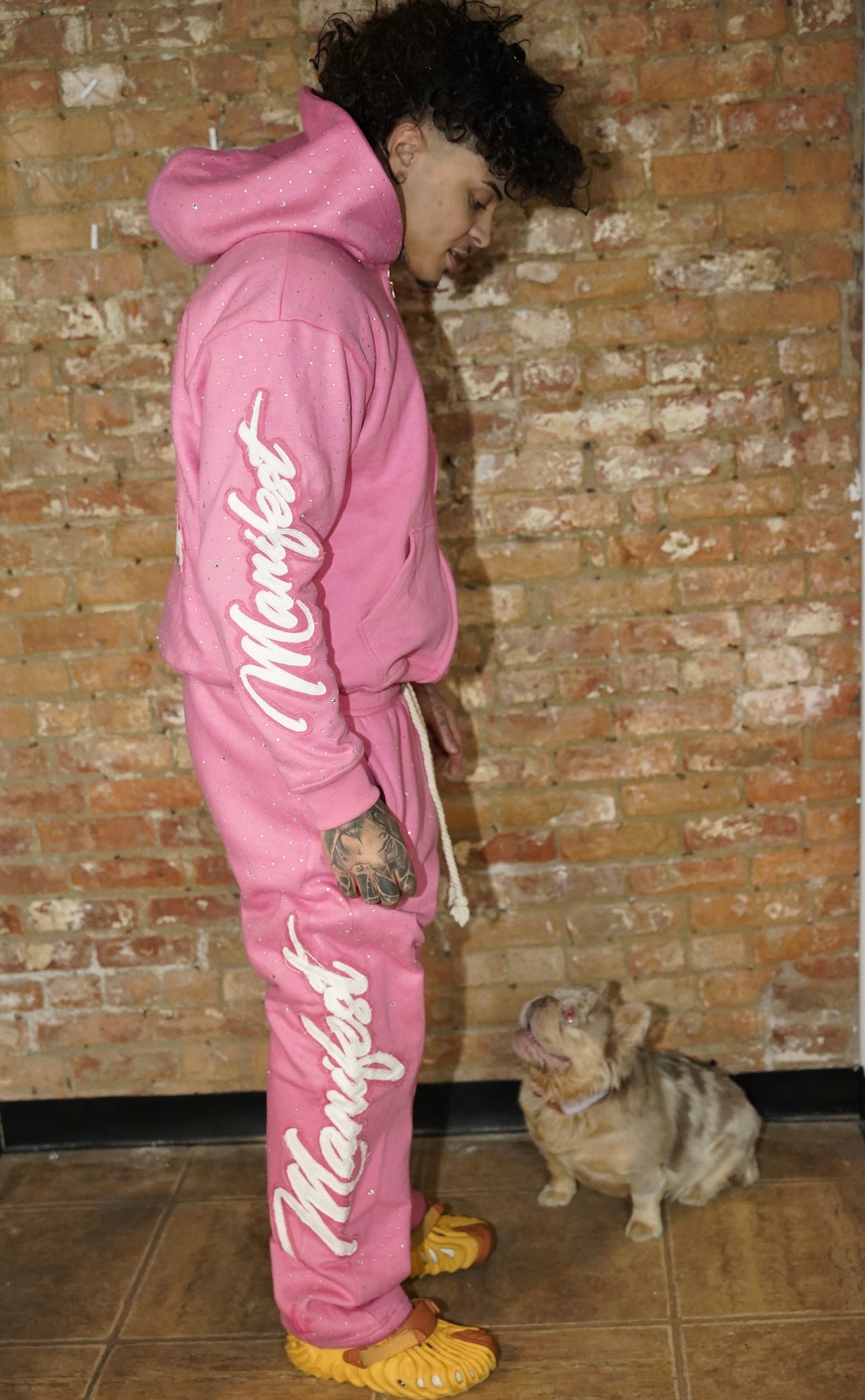 Manifest Millions® Luxury Heavyweight Set — Pink Rhinestone Edition(Double Embroidery) | Unisex Fit| Pullovers