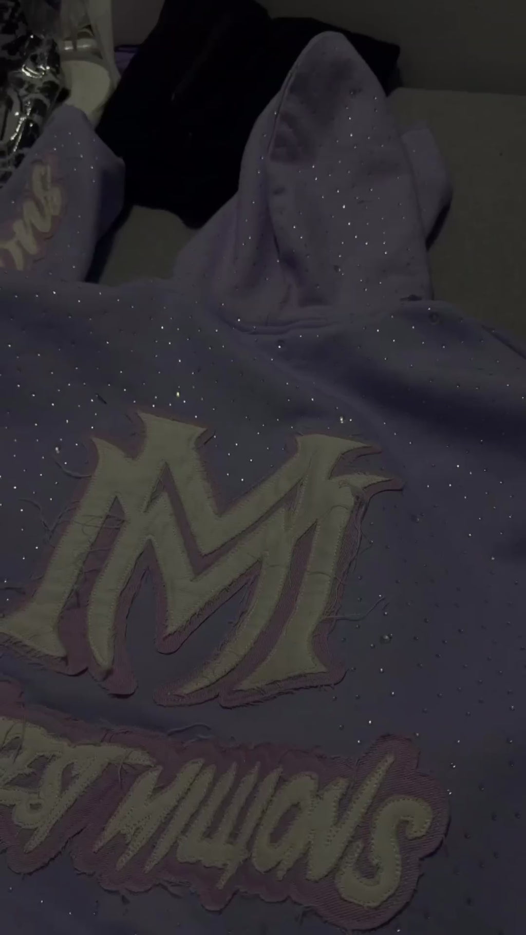 Manifest Millions® Luxury Heavyweight Pastel Purple Rhinestone 2-tone Set — (Double Embroidery) | Unisex Fit